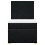 Box Spring Bed with Mattress Black King Single Fabric - Top-Down View