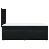 Box Spring Bed with Mattress Black King Single Fabric - 45-Degree Angle