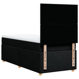 Box Spring Bed with Mattress Black King Single Fabric - Rear View