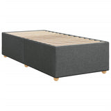 Box Spring Bed with Mattress Dark Grey King Single Fabric - Low Angle