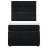 Box Spring Bed with Mattress Black King Single Fabric - Top-Down View