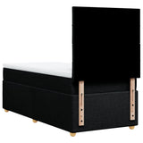 Box Spring Bed with Mattress Black King Single Fabric - Rear View