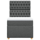 Box Spring Bed with Mattress Dark Grey King Single Fabric - Top-Down View