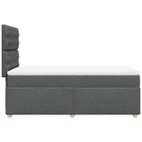 Box Spring Bed with Mattress Dark Grey King Single Fabric - 45-Degree Angle