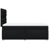 Box Spring Bed with Mattress Black King Single Fabric - 45-Degree Angle