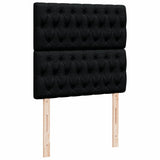 Box Spring Bed with Mattress Black King Single Fabric - Close-Up Angle