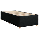 Box Spring Bed with Mattress Black King Single Fabric - Low Angle