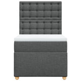 Box Spring Bed with Mattress Dark Grey King Single Fabric - Top-Down View