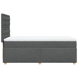 Box Spring Bed with Mattress Dark Grey King Single Fabric - 45-Degree Angle