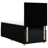 Box Spring Bed with Mattress Black King Single Fabric - Rear View