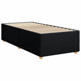 Box Spring Bed with Mattress Black King Single Fabric - Low Angle