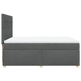 Box Spring Bed with Mattress Dark Grey Double Fabric - 45-Degree Angle
