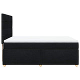Box Spring Bed with Mattress Black Double Fabric - 45-Degree Angle
