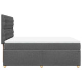 Box Spring Bed with Mattress Dark Grey Double Fabric - 45-Degree Angle