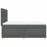 Box Spring Bed with Mattress Dark Grey Double Fabric - 45-Degree Angle