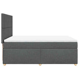 Box Spring Bed with Mattress Dark Grey Queen Fabric - 45-Degree Angle
