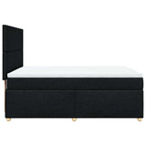 Box Spring Bed with Mattress Black Queen Fabric - 45-Degree Angle
