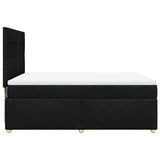 Box Spring Bed with Mattress Black Queen Fabric - 45-Degree Angle