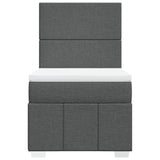 Box Spring Bed with Mattress Dark Grey King Single Fabric - Top-Down View