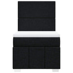 Box Spring Bed with Mattress Black King Single Fabric