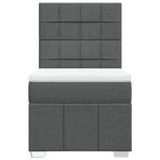 Box Spring Bed with Mattress Dark Grey King Single Fabric