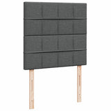 Box Spring Bed with Mattress Dark Grey King Single Fabric - Close-Up Angle