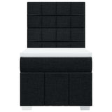 Box Spring Bed with Mattress Black King Single Fabric