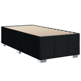 Box Spring Bed with Mattress Black King Single Fabric - Low Angle