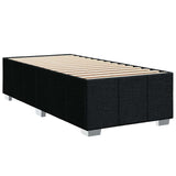 Box Spring Bed with Mattress Black King Single Fabric - Low Angle