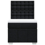Box Spring Bed with Mattress Black King Single Fabric - Top-Down View