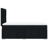 Box Spring Bed with Mattress Black King Single Fabric