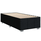 Box Spring Bed with Mattress Black King Single Fabric - Low Angle
