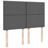 Box Spring Bed with Mattress Dark Grey Double Fabric - Close-Up Angle