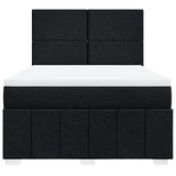 Box Spring Bed with Mattress Black Double Fabric - Top-Down View