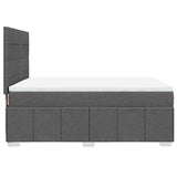 Box Spring Bed with Mattress Dark Grey Double Fabric - 45-Degree Angle