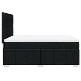 Box Spring Bed with Mattress Black Double Fabric - 45-Degree Angle