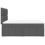 Box Spring Bed with Mattress Dark Grey Double Fabric - 45-Degree Angle
