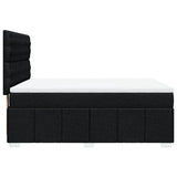 Box Spring Bed with Mattress Black Double Fabric - 45-Degree Angle