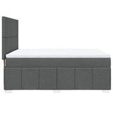 Box Spring Bed with Mattress Dark Grey Queen Fabric - 45-Degree Angle