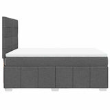 Box Spring Bed with Mattress Dark Grey Queen Fabric - 45-Degree Angle