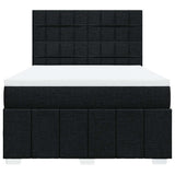 Box Spring Bed with Mattress Black Queen Fabric - Top-Down View