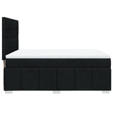 Box Spring Bed with Mattress Black Queen Fabric - 45-Degree Angle