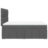 Box Spring Bed with Mattress Dark Grey Queen Fabric - 45-Degree Angle
