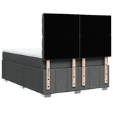 Box Spring Bed with Mattress Dark Grey Queen Fabric - Rear View