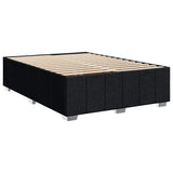 Box Spring Bed with Mattress Black Queen Fabric - Low Angle