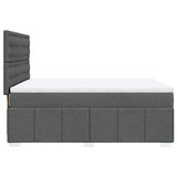 Box Spring Bed with Mattress Dark Grey Queen Fabric - 45-Degree Angle