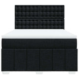 Box Spring Bed with Mattress Black Queen Fabric - Top-Down View