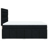 Box Spring Bed with Mattress Black Queen Fabric - 45-Degree Angle