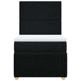 Box Spring Bed with Mattress Black King Single Fabric - Top-Down View