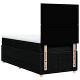 Box Spring Bed with Mattress Black King Single Fabric - Rear View